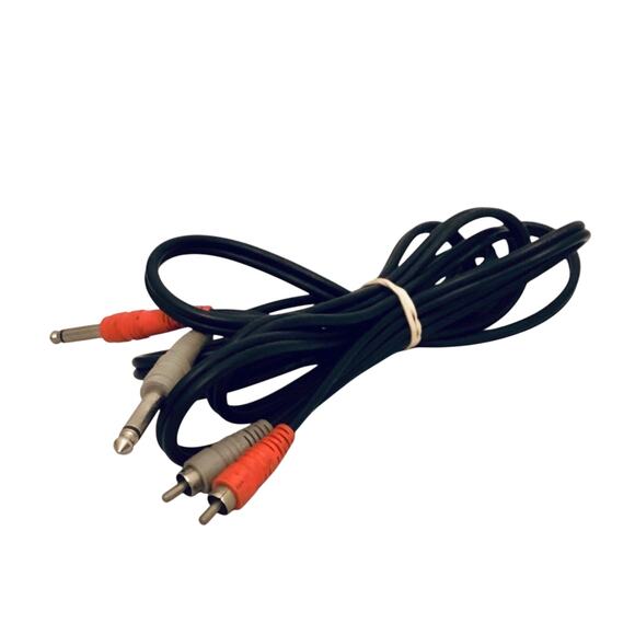 Livewire Essential Interconnect Dual Cable RCA Male to 1/4" TS Male - Picture 2 of 5